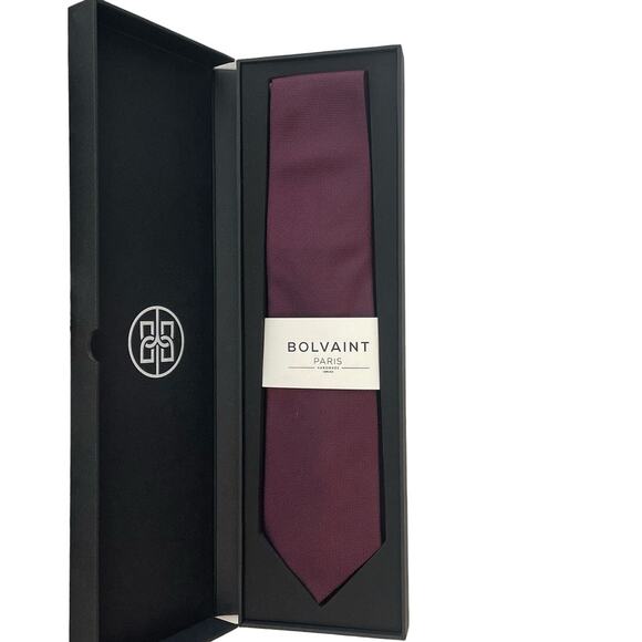 Bolvaint Other - Bolvaint Tabit Pindot Handmade 100% Silk Tie Burgundy NWT